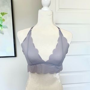 Adore Me Scalloped Edge Unlined Halter Bralette